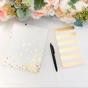 Kate Spade Gold Dot Journal & Gold Stripe Notepad
